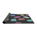 Thickness of Patterned Charcoal Black Novelty Rug, pat1991