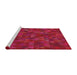 Serging Thickness of Machine Washable Transitional Pink Rug, wshpat1996