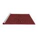 Serging Thickness of Machine Washable Transitional Crimson Red Rug, wshpat1997