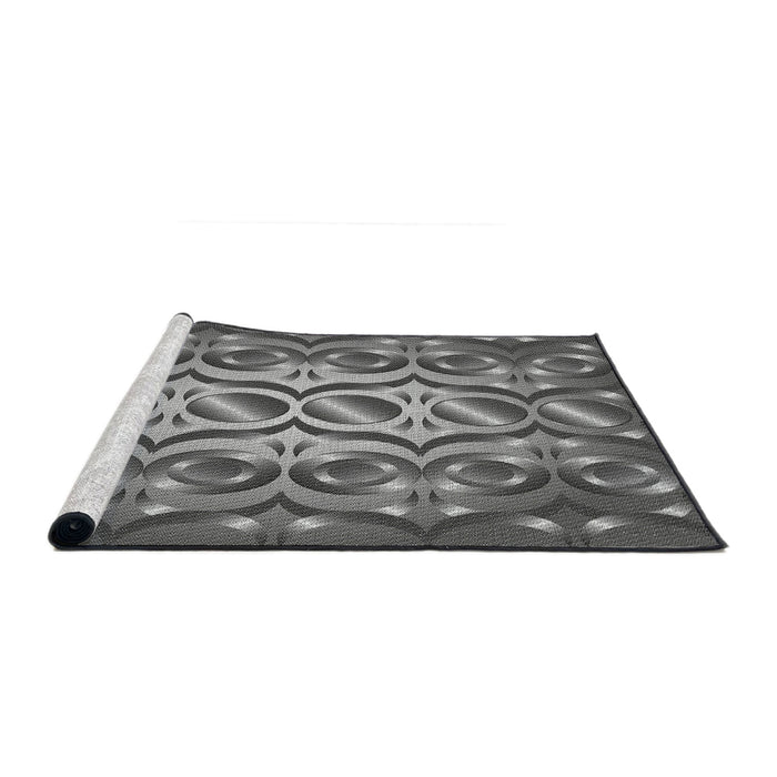 Serging Thickness of Machine Washable Transitional Dark Gray Rug, wshpat2007