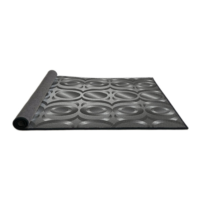 Thickness of Patterned Dark Gray Novelty Rug, pat2007
