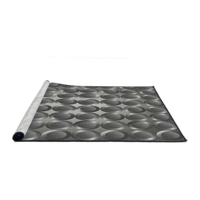 Serging Thickness of Machine Washable Transitional Dark Gray Rug, wshpat2008