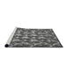 Serging Thickness of Machine Washable Transitional Dark Gray Rug, wshpat2008