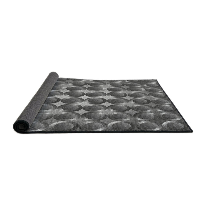 Thickness of Patterned Dark Gray Novelty Rug, pat2008