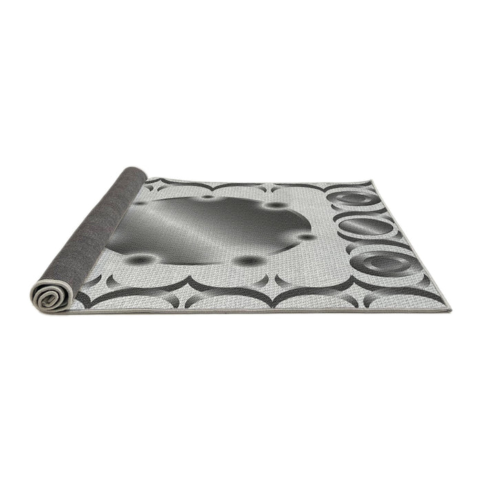 Thickness of Patterned Platinum Gray Novelty Rug, pat2009