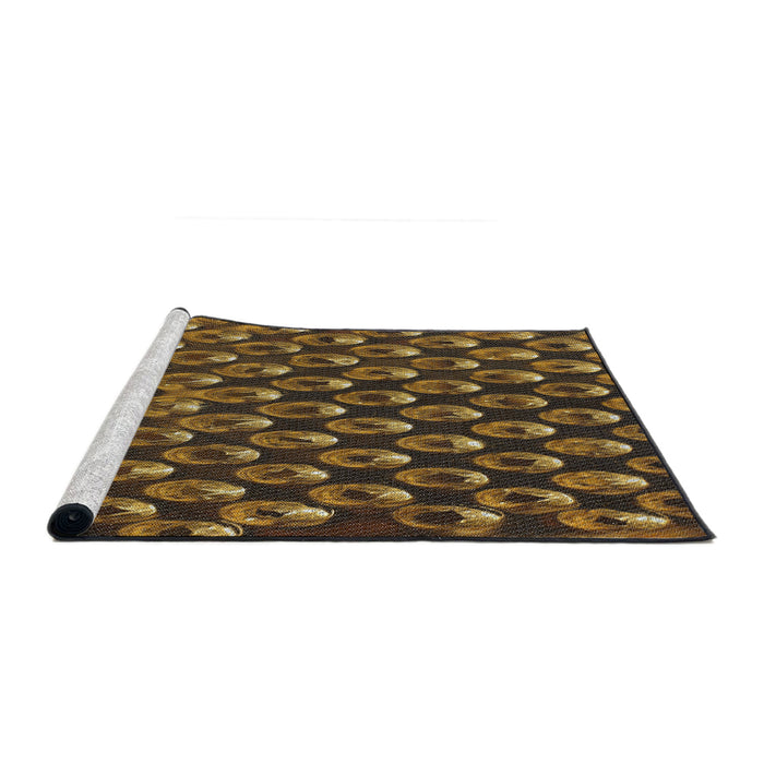 Serging Thickness of Machine Washable Transitional Night Red Rug, wshpat2010