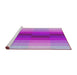 Serging Thickness of Machine Washable Transitional Violet Purple Rug, wshpat2030