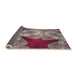 Thickness of Patterned Maroon Purple Novelty Rug, pat2040