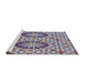 Serging Thickness of Machine Washable Transitional Purple Haze Purple Rug, wshpat2045