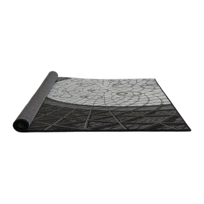 Thickness of Patterned Silver Gray Novelty Rug, pat2046