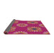 Thickness of Patterned Dark Pink Novelty Rug, pat2047