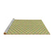 Serging Thickness of Machine Washable Transitional Mustard Yellow Rug, wshpat205