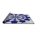 Thickness of Patterned Cobalt Blue Novelty Rug, pat2050