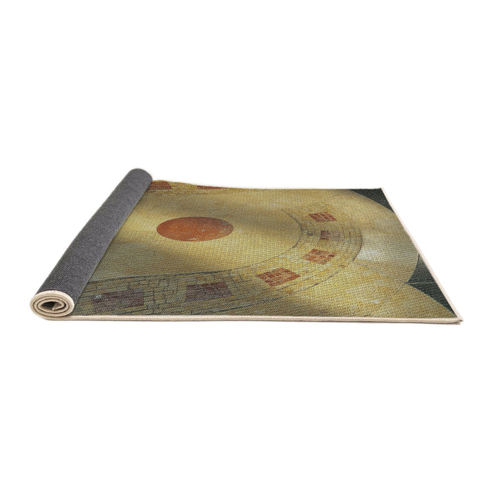 Thickness of Patterned Reddish Brown Novelty Rug, pat2052