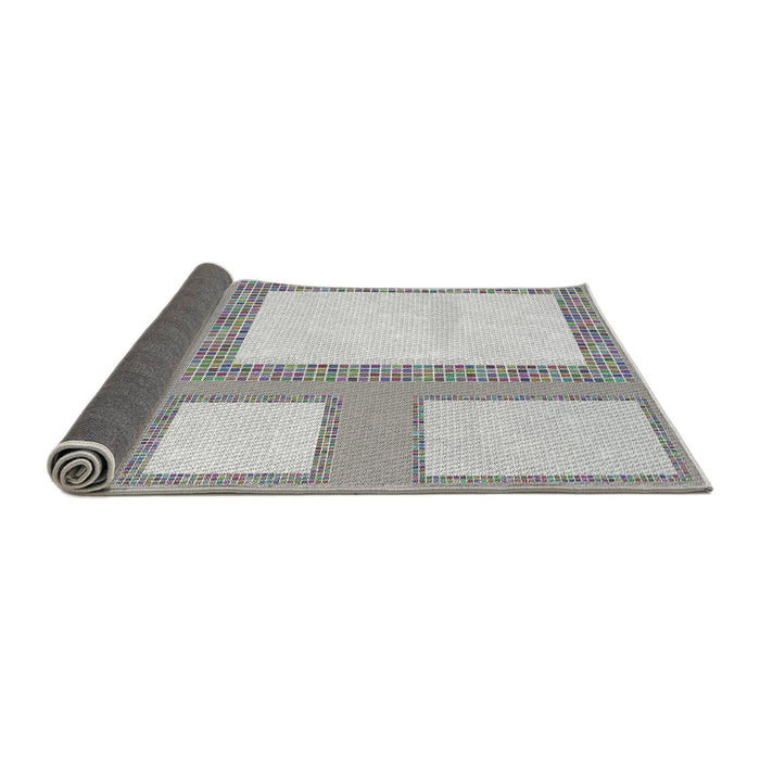 Thickness of Patterned Platinum Gray Novelty Rug, pat2057