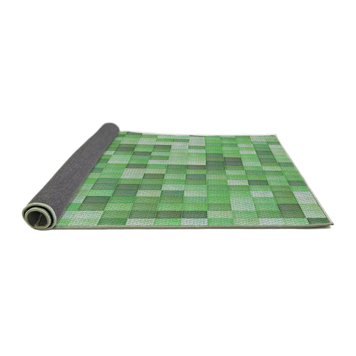 Thickness of Patterned Light Green Modern Rug, pat2059