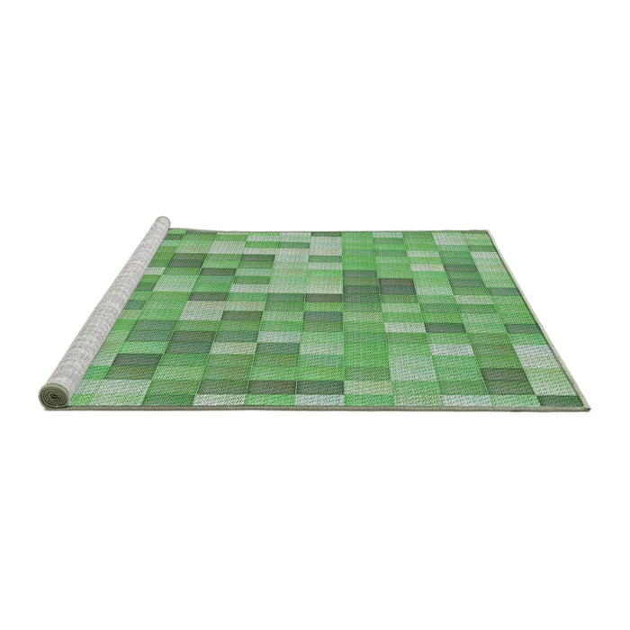 Serging Thickness of Machine Washable Transitional Light Green Rug, wshpat2059