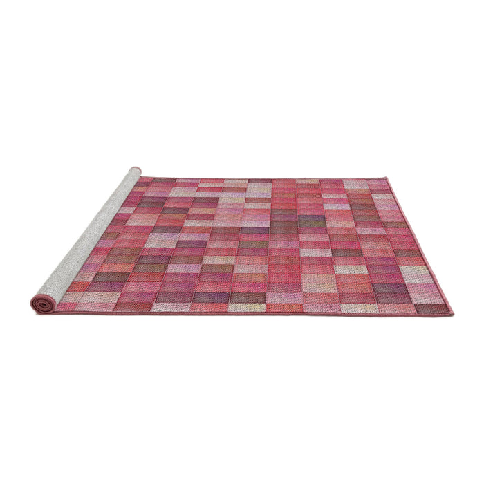 Serging Thickness of Machine Washable Transitional Pink Rug, wshpat2060