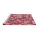 Serging Thickness of Machine Washable Transitional Pink Rug, wshpat2060