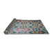 Thickness of Patterned Black Novelty Rug, pat2066