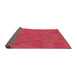Thickness of Patterned Red Novelty Rug, pat2072