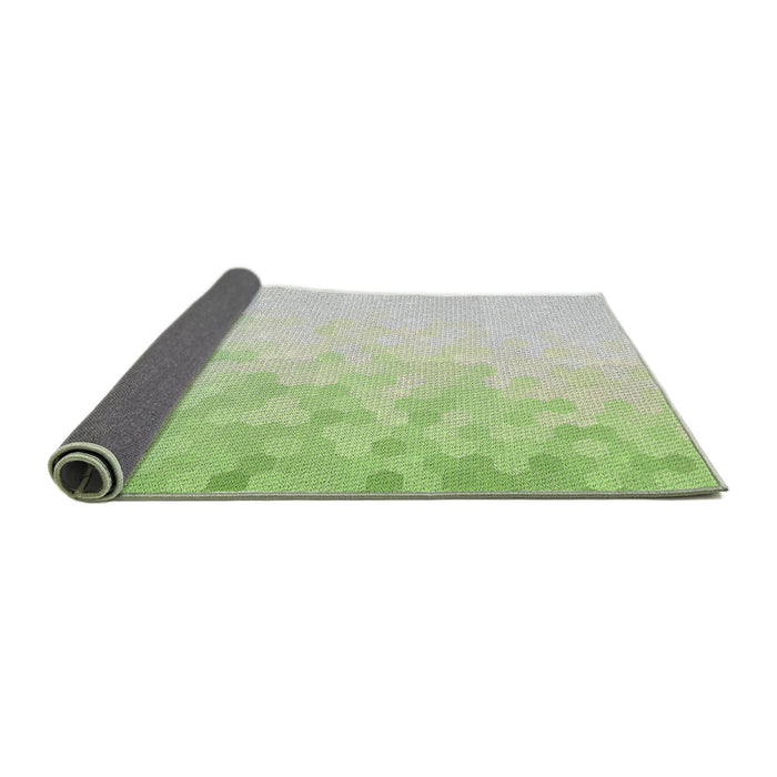 Thickness of Patterned Green Novelty Rug, pat2074
