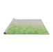 Serging Thickness of Machine Washable Transitional Green Rug, wshpat2074