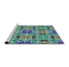 Serging Thickness of Machine Washable Transitional Blue Rug, wshpat2075