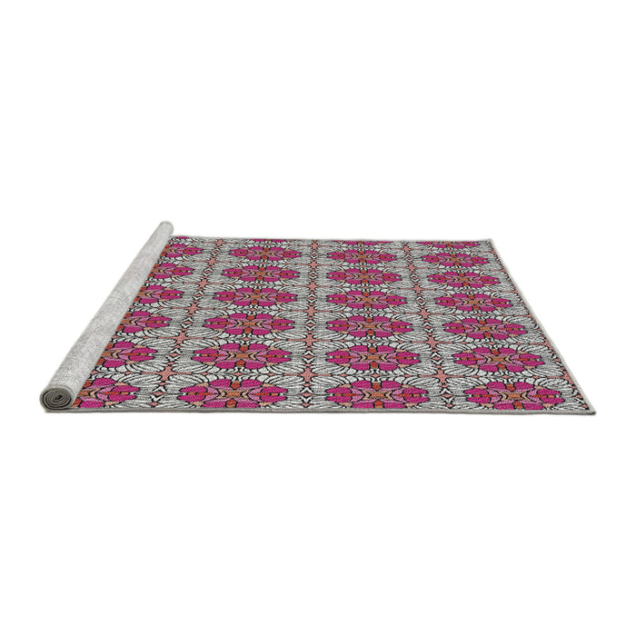 Serging Thickness of Machine Washable Transitional Dark Raspberry Purple Rug, wshpat2079