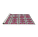 Serging Thickness of Machine Washable Transitional Dark Raspberry Purple Rug, wshpat2079