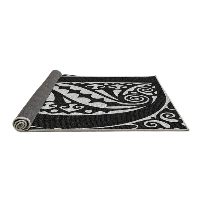 Thickness of Patterned Dark Gray Novelty Rug, pat208