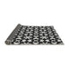 Thickness of Patterned Black Novelty Rug, pat2087