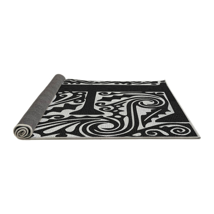 Thickness of Patterned Dark Gray Novelty Rug, pat209