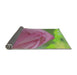 Thickness of Patterned Pink Novelty Rug, pat2099