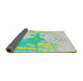 Thickness of Patterned Mint Green Novelty Rug, pat21