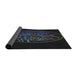 Thickness of Patterned Black Novelty Rug, pat2103