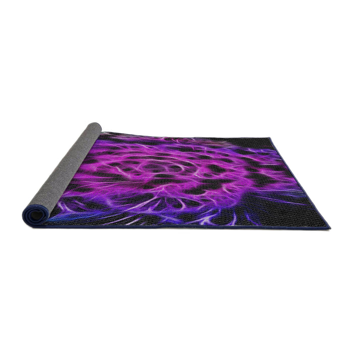 Thickness of Patterned Bright Purple Modern Rug, pat2104