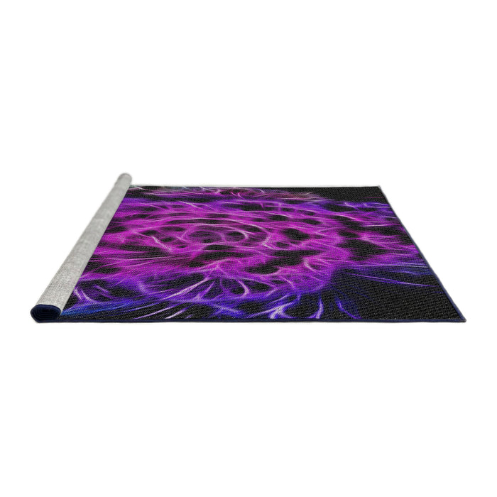 Serging Thickness of Machine Washable Transitional Bright Grape Purple Rug, wshpat2104