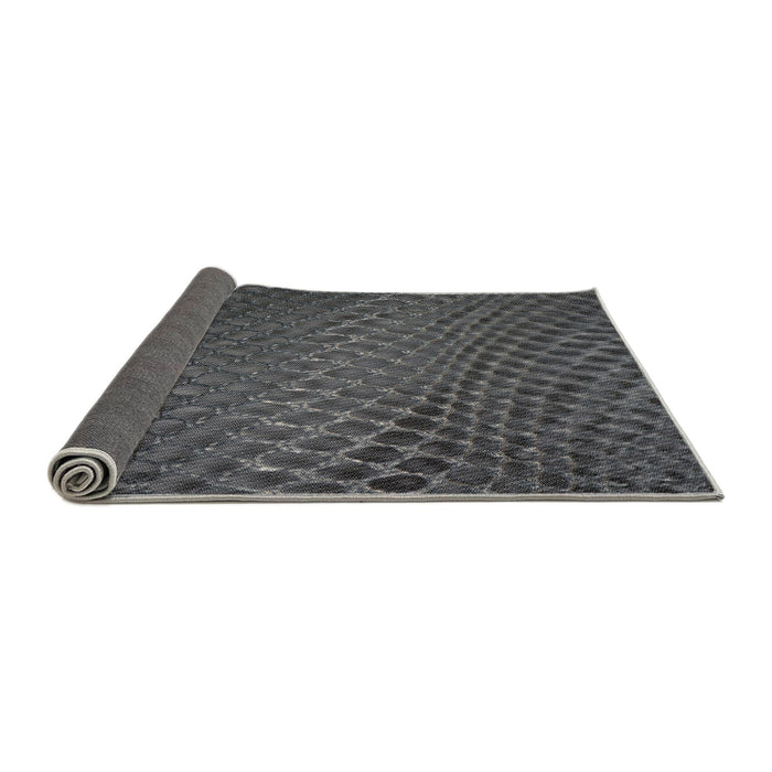Thickness of Patterned Charcoal Black Novelty Rug, pat2106