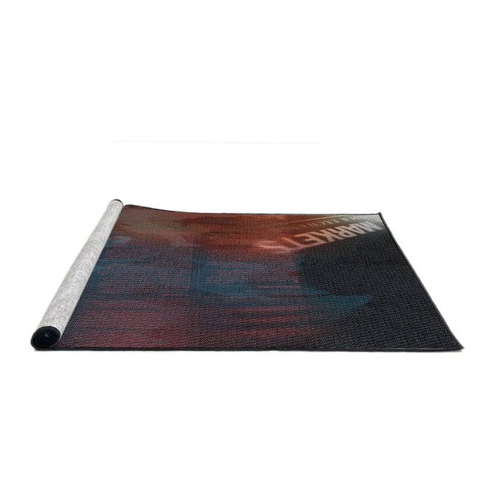 Serging Thickness of Machine Washable Transitional Cloudy Gray Rug, wshpat2109