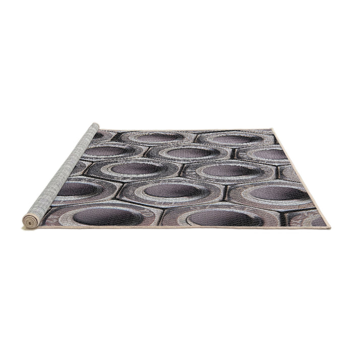 Serging Thickness of Machine Washable Transitional Wisteria Purple Rug, wshpat2121