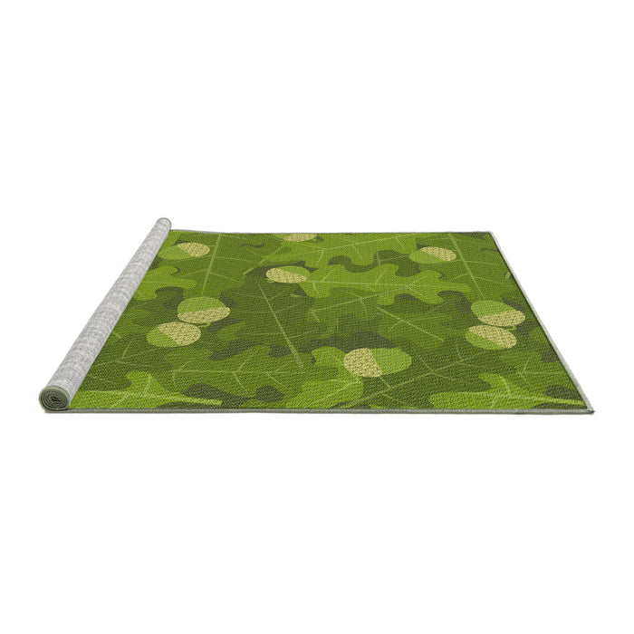 Serging Thickness of Machine Washable Transitional Pistachio Green Rug, wshpat2122