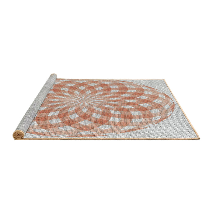 Serging Thickness of Machine Washable Transitional Copper Red Pink Rug, wshpat2123