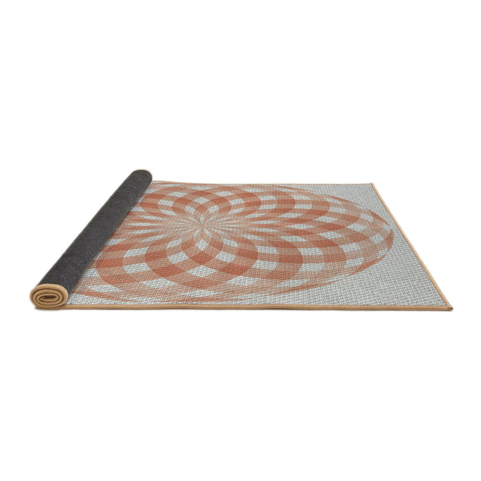 Thickness of Patterned Copper Red Pink Novelty Rug, pat2123
