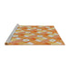 Serging Thickness of Machine Washable Transitional Orange Rug, wshpat2129