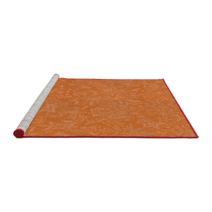 Serging Thickness of Machine Washable Transitional Orange Rug, wshpat2130