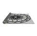 Thickness of Patterned Platinum Gray Novelty Rug, pat2137