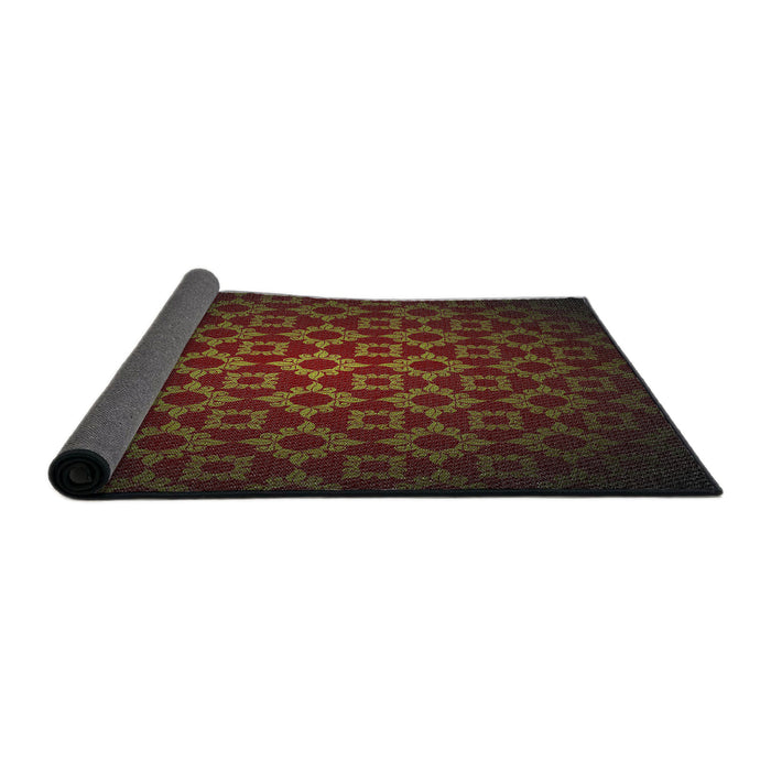 Thickness of Patterned Sienna Brown Novelty Rug, pat214