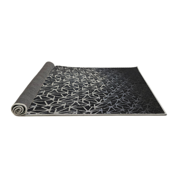 Thickness of Patterned Black Novelty Rug, pat2141