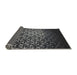 Thickness of Patterned Black Novelty Rug, pat2141